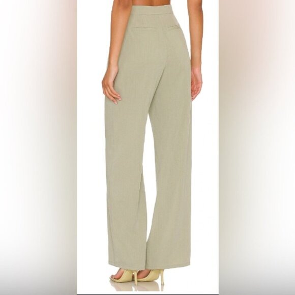 LOVERS + FRIENDS Roxanne pleated linen blend trousers small - Picture 4 of 10